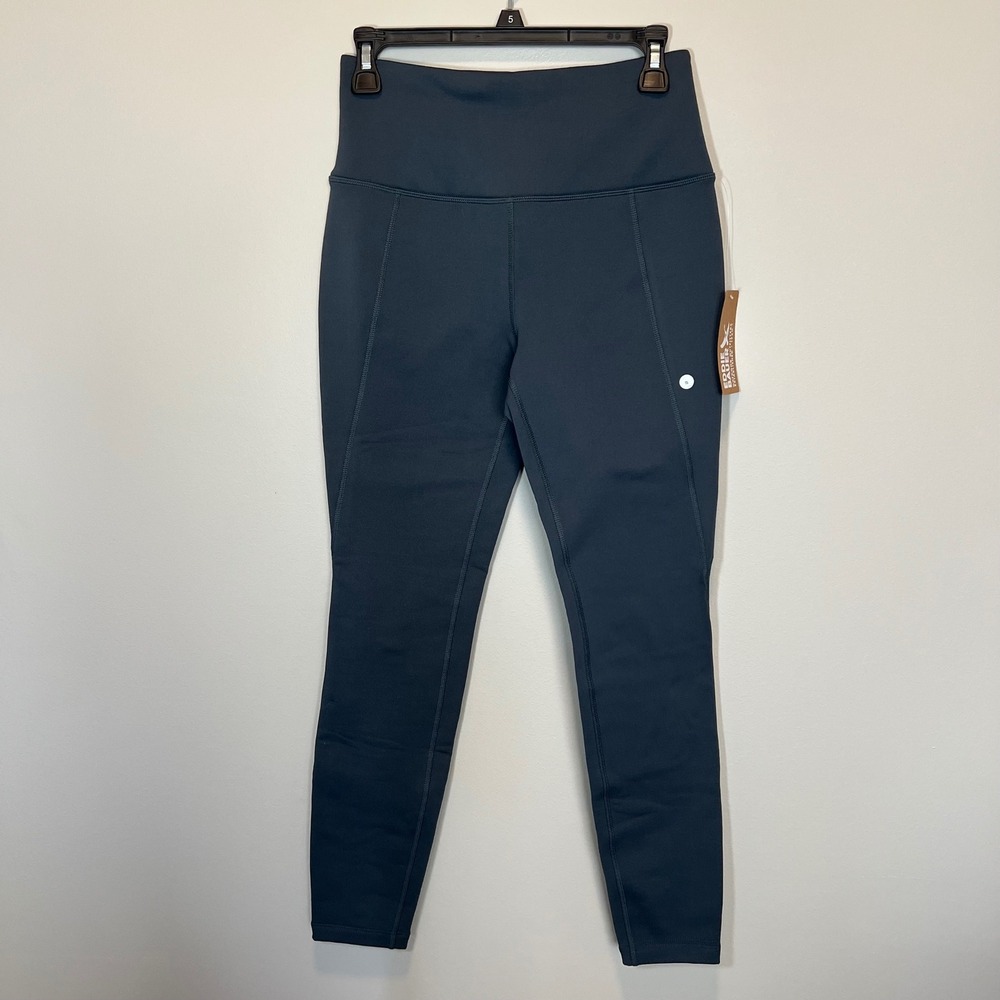 Eddie Bauer Glacier Peak Tight Storm Blue High Waist Fleece Leggings S NWT
